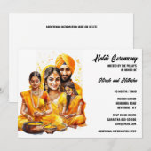Haldi ceremonie bruidegom familie voor bruiloft kaart (Voorkant / Achterkant)