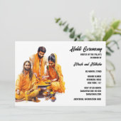 Haldi ceremonie Indiase kurkuma bruid bruidegom br Kaart (Staand voorkant)