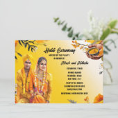 Haldi ceremonie Indiase kurkuma bruid bruidegom el Kaart (Staand voorkant)