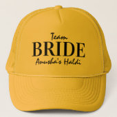 Haldi ceremonie team bruid matching gepersonalisee trucker pet (Voorkant)