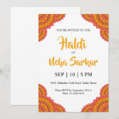 haldi ceremonie uitnodiging (Voorkant / Achterkant)