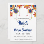 haldi ceremonie uitnodiging (Voorkant / Achterkant)