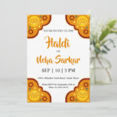 haldi ceremonie uitnodiging (Staand voorkant)
