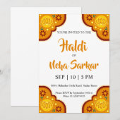 haldi ceremonie uitnodiging (Voorkant / Achterkant)