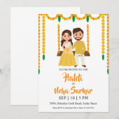 haldi ceremonie uitnodiging (Voorkant / Achterkant)