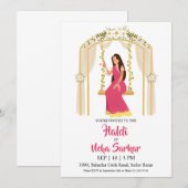 haldi ceremonie uitnodiging (Voorkant / Achterkant)