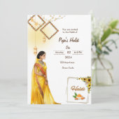 Haldi ceremonie uitnodiging (Staand voorkant)