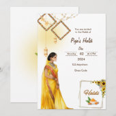 Haldi ceremonie uitnodiging (Voorkant / Achterkant)