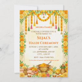 Haldi Ceremonie Uitnodigingskaart Kaart