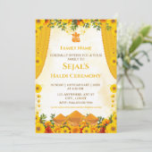Haldi Ceremonie Uitnodigingskaart Kaart (Staand voorkant)