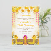 Haldi Ceremony Invitation Kaart, Maya-Kaart Kaart (Staand voorkant)