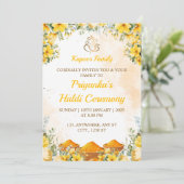 Haldi Ceremony Invitation Kaart, Pithi Invitation Kaart (Staand voorkant)