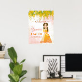 Haldi gele hangende bloemen poster (Thuiskantoor)