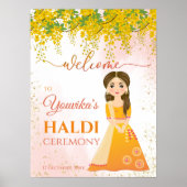 Haldi gele hangende bloemen poster (Voorkant)