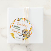 Haldi Indiase bruiloft olifant gele bloemen gunst Bedankjes Labels (In situ)