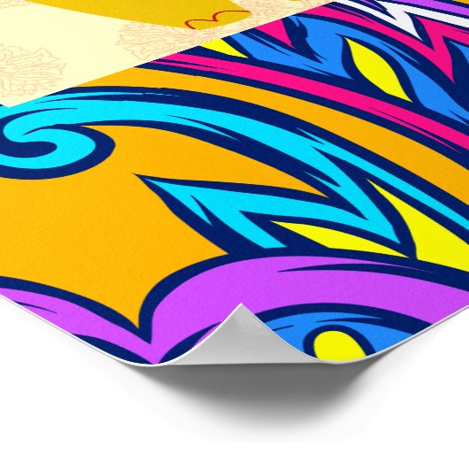 Haldi Indiase bruiloft olifanten blauw welkomstbor Poster (Hoek)