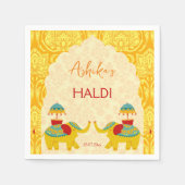 Haldi Indiase bruiloft olifanten geel Servet (Voorkant)