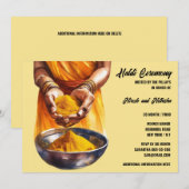 Haldi Indiase pre bruiloft ceremonie kurkuma pasta Kaart (Voorkant / Achterkant)