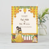 Haldi Invitation Kaart (Staand voorkant)