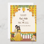 Haldi Invitation Kaart (Voorkant / Achterkant)