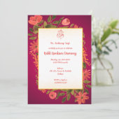 Haldi Kumkum-ceremonie Kaart (Staand voorkant)