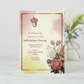 Haldi Kumkum-ceremonie Kaart (Staand voorkant)