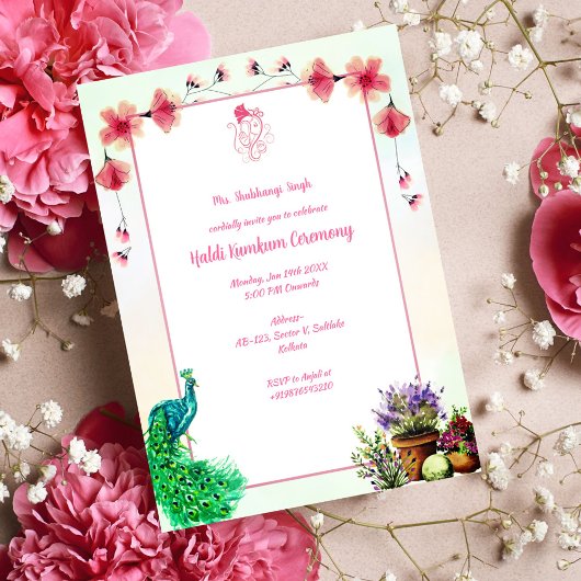 Haldi Kumkum ceremonie Kaart