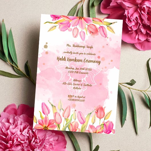 Haldi Kumkum-ceremonie Kaart