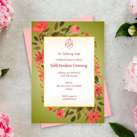 Haldi Kumkum-ceremonie Kaart