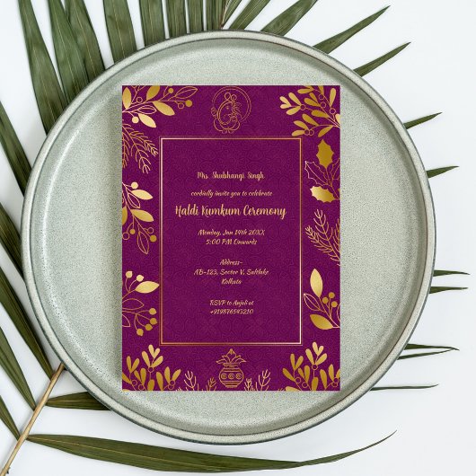 Haldi Kumkum-ceremonie Kaart