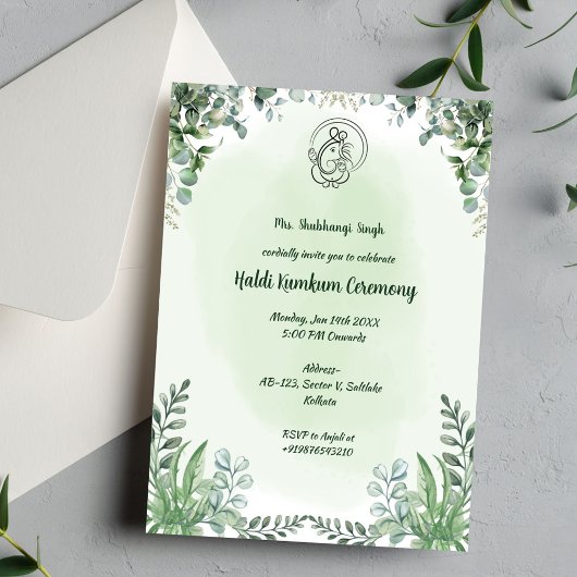 Haldi Kumkum-ceremonie Kaart