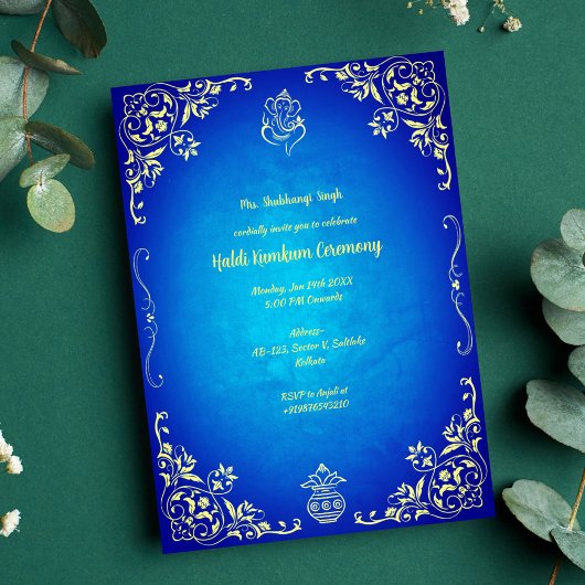 Haldi Kumkum Ceremony Uitnodiging