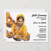 Haldi kurkuma Indische pre huwelijksceremonie eleg Kaart (Voorkant)