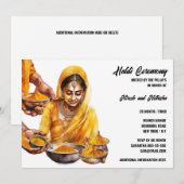 Haldi kurkuma Indische pre huwelijksceremonie eleg Kaart (Voorkant / Achterkant)