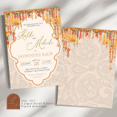 Haldi Mehndi huwelijksceremonie Indian Sangeet Kaart