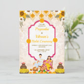 Haldi Night Invitation Kaart, Maya-Kaart Kaart (Staand voorkant)