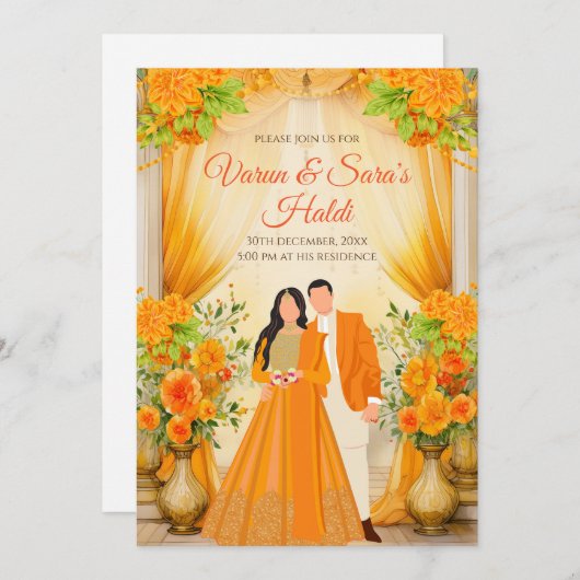 Haldi nodigt Digital Haldi uit Kaart (Voorkant / Achterkant)