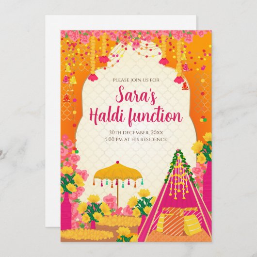 Haldi nodigt & Digital Mayoun uitnodigingen uit (Voorkant / Achterkant)
