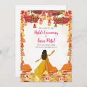 Haldi nodigt Hindu Wedding uit Kaart (Voorkant / Achterkant)