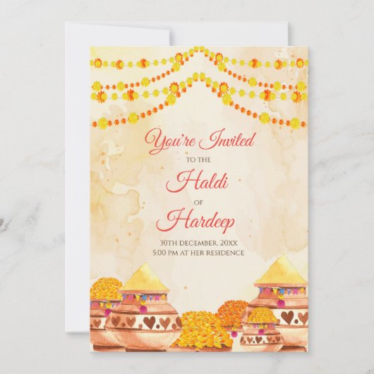 Haldi nodigt uit en Haldi nodigt u uit Kaart (Voorkant)