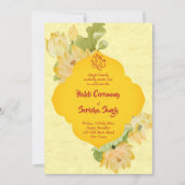 Haldi pithi gele lotusbloemen nodigen sjabloon uit kaart (Voorkant)