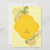 Haldi pithi gele lotusbloemen nodigen sjabloon uit kaart (Achterkant)