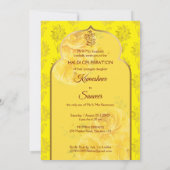 Haldi Sanget schattig Indiase bruidspaar cartoon Kaart (Achterkant)