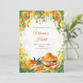 Haldi uitnodiging als Haldi uitnodigingen Holud ui