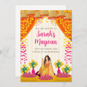 Haldi uitnodiging Mayoun nodigt & Haldi uitnodigin (Voorkant / Achterkant)