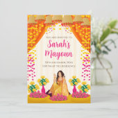 Haldi uitnodiging Mayoun uitnodigingen & Haldi uit (Staand voorkant)