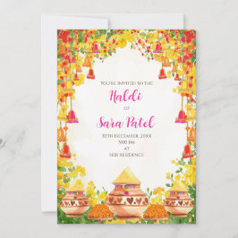 Haldi-uitnodigingen als Haldi-uitnodigingen & Hald Kaart