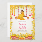 Haldi uitnodigingen Digital Haldi nodigt Pithi uit (Voorkant / Achterkant)