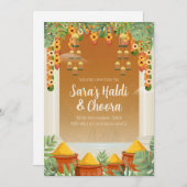 Haldi uitnodigingen Digitale Choora uitnodigingen (Voorkant / Achterkant)