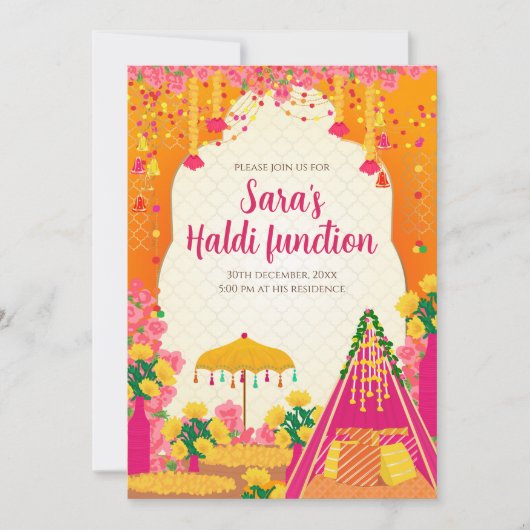 Haldi uitnodigingen & Digitale Mayoun uitnodiginge (Voorkant)